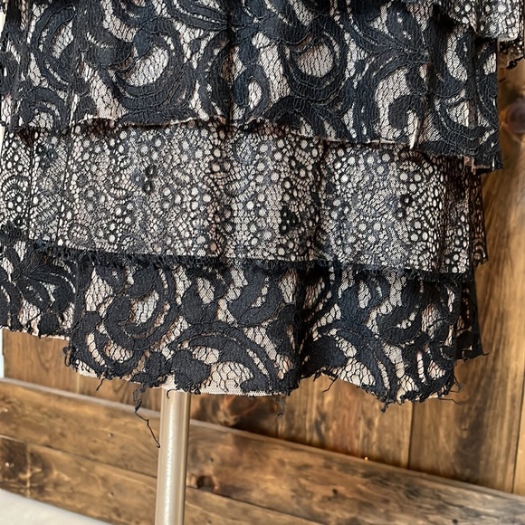 BCBG Maxazria Tan & Black Lace dress - Picture 10 of 12